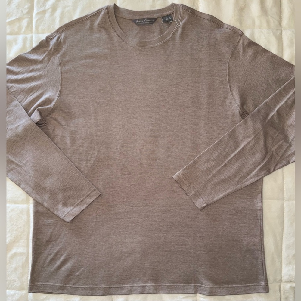 Cremieux Signature Label Long Sleeve T-Shirt - Tan. XL